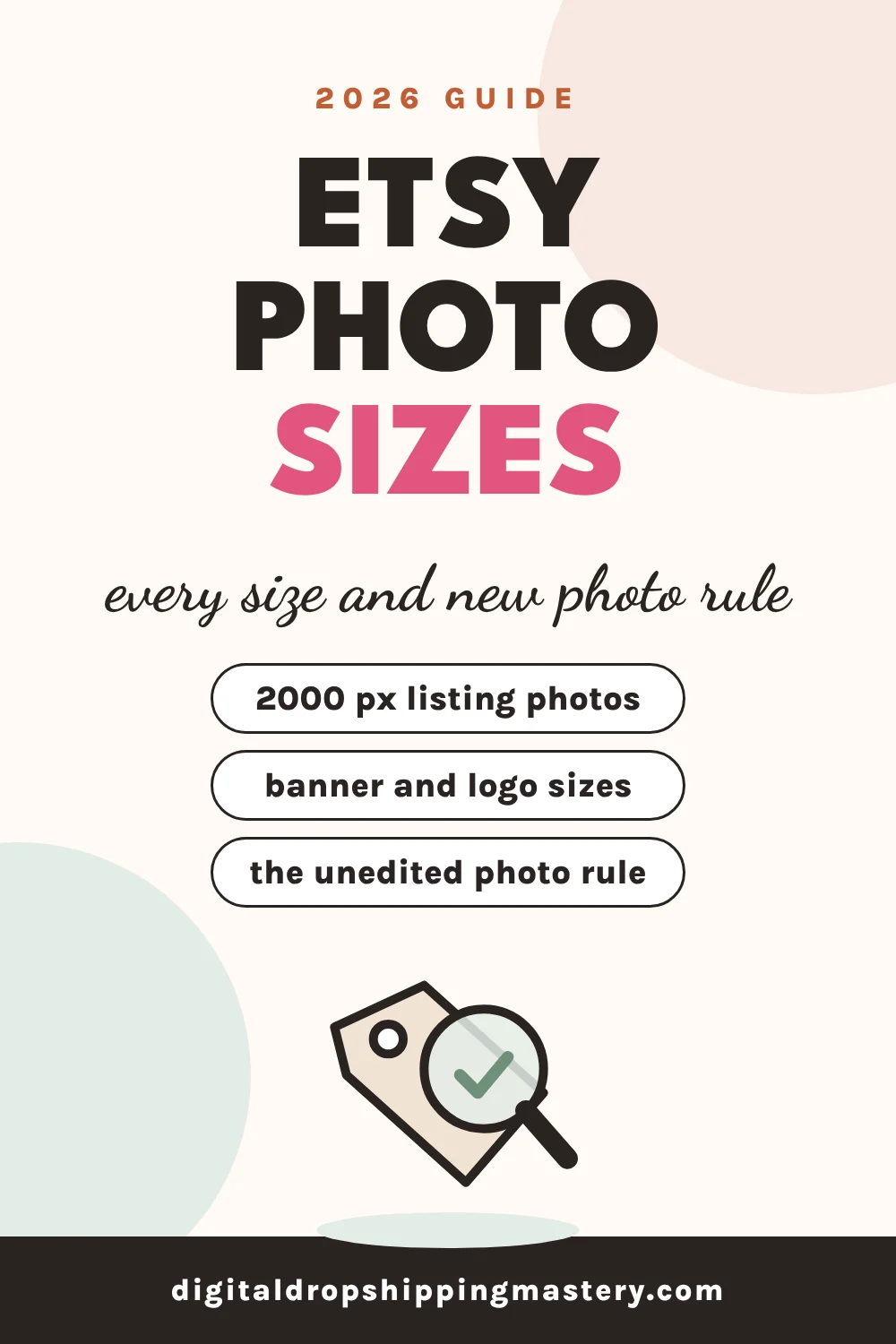Etsy listing photo size and image rules 2026, every size in one guide