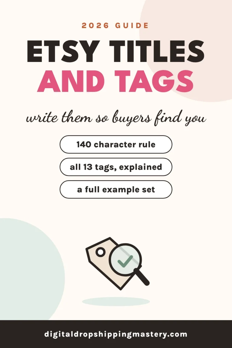 Etsy titles and tags: how to write them so buyers find you, with 13 tag examples
