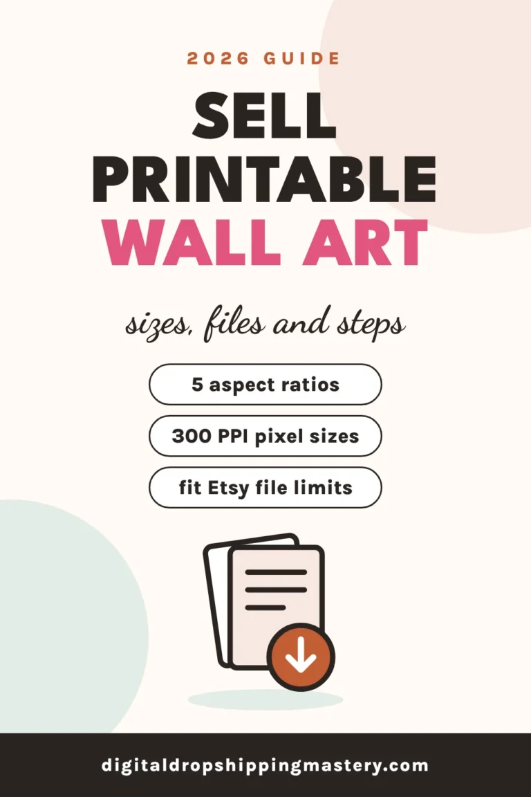 How to sell printable wall art on Etsy: print sizes, files and steps
